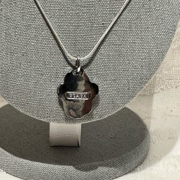 Coach - Paw Print pendant with .925 silver chain, EUC, fuchsia - Picture 6 of 6